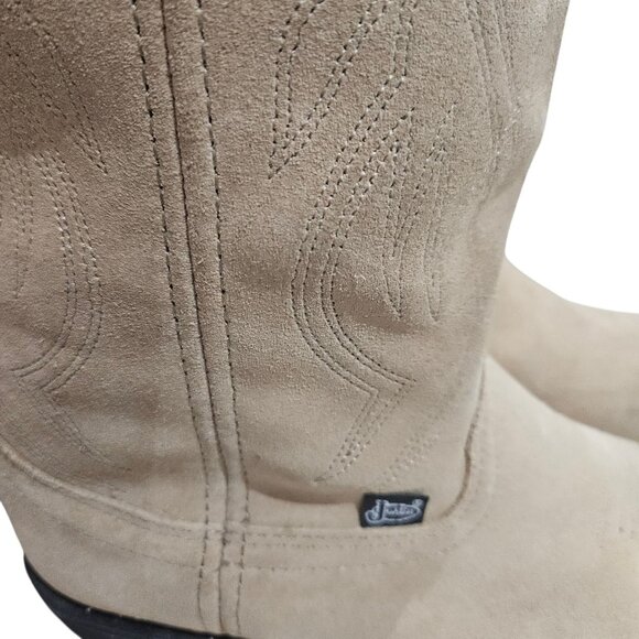 Justin Womens Tan Suede Western Cowboy Boots Size 9C Style JBL1105 - Picture 4 of 6